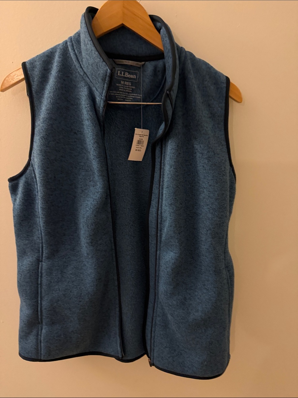 NWT women’s L.L. Bean Heathered Blue Fleece Vest